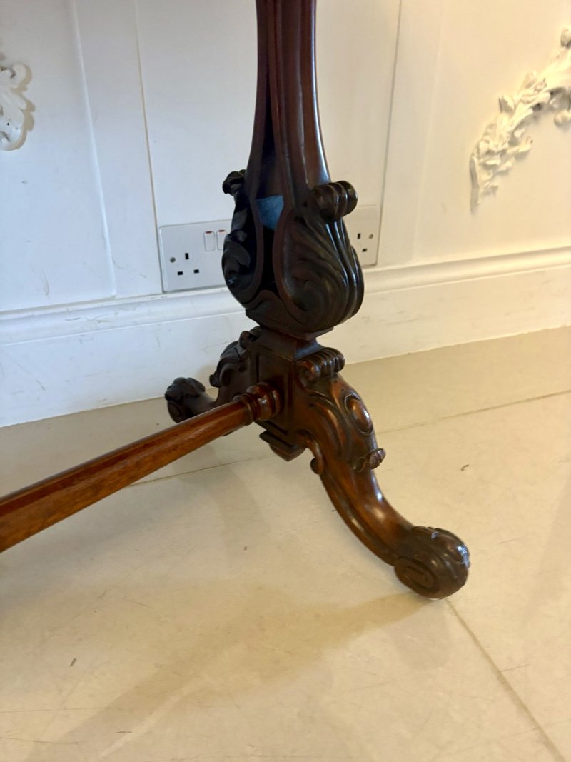 Antique Victorian Quality Carved Rosewood Freestanding Centre Table - Image 9